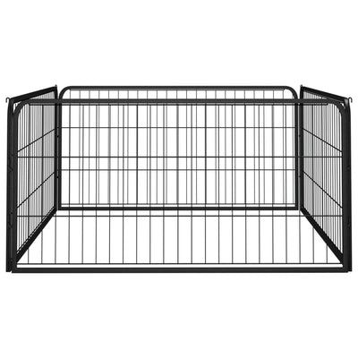 Vidaxl hondenkennel 4 panelen 100x50 cm gepoedercoat staal zwart
