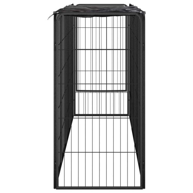 Vidaxl hondenkennel 10 panelen 50 x 100 cm gepoedercoat staal zwart