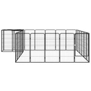VidaXL Hondenkennel 26 panelen 50x100 cm gepoedercoat staal zwart - afbeelding 2