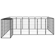 VidaXL Hondenkennel 26 panelen 50x100 cm gepoedercoat staal zwart - afbeelding 3