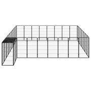 VidaXL Hondenkennel 34 panelen 50x100 cm gepoedercoat staal zwart - afbeelding 3