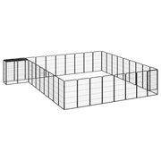 VidaXL Hondenkennel 38 panelen 50x100 cm gepoedercoat staal zwart - afbeelding 1