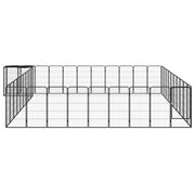 VidaXL Hondenkennel 42 panelen 50x100 cm gepoedercoat staal zwart - afbeelding 2
