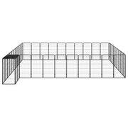VidaXL Hondenkennel 42 panelen 50x100 cm gepoedercoat staal zwart - afbeelding 3
