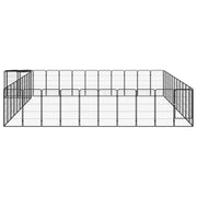 VidaXL Hondenkennel 46 panelen 50x100 cm gepoedercoat staal zwart - afbeelding 2