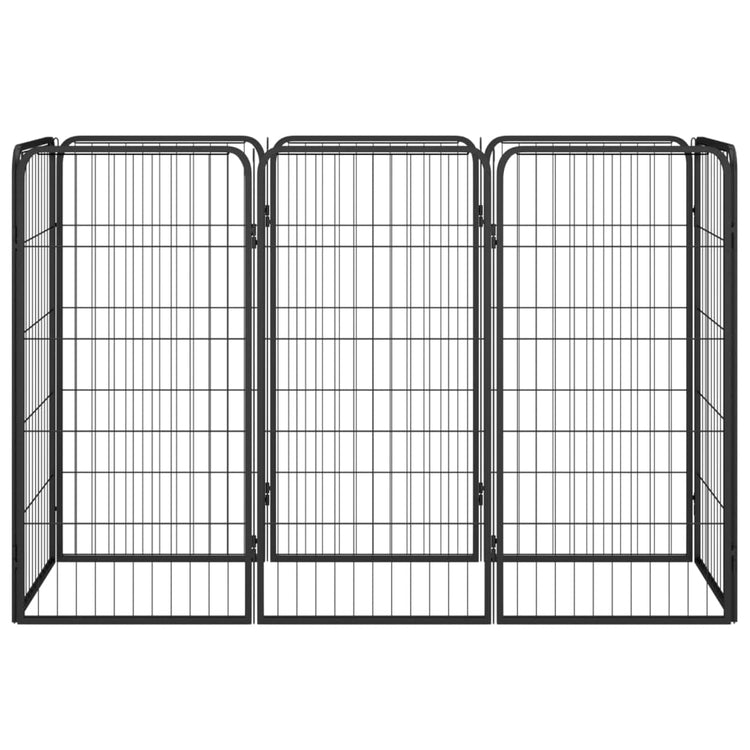 Vidaxl hondenkennel 8 panelen 50x100 cm gepoedercoat staal zwart
