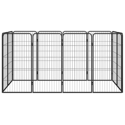 Vidaxl hondenkennel 12 panelen 50 x 100 cm gepoedercoat staal zwart
