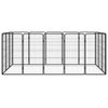Vidaxl hondenkennel 16 panelen 50 x 100 cm gepoedercoat staal zwart
