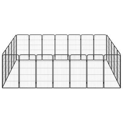 VidaXL Hondenkennel 24 panelen 50 x 100 cm gepoedercoat staal zwart