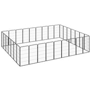 VidaXL Hondenkennel 32 panelen 50 x 100 cm gepoedercoat staal zwart - afbeelding 1
