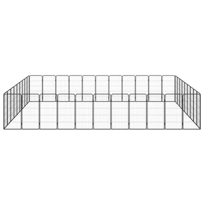 VidaXL Hondenkennel 40 panelen 50 x 100 cm gepoedercoat staal zwart