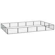 Vidaxl hondenkennel 16 panelen 100x50 cm gepoedercoat staal zwart - afbeelding 1