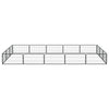 Vidaxl hondenkennel 16 panelen 100x50 cm gepoedercoat staal zwart