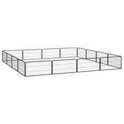 Vidaxl hondenkennel 16 panelen 100x50 cm gepoedercoat staal zwart - afbeelding 3
