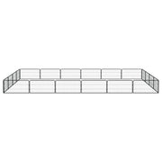 VidaXL Hondenkennel 20 panelen 100x50 cm gepoedercoat staal zwart - afbeelding 2