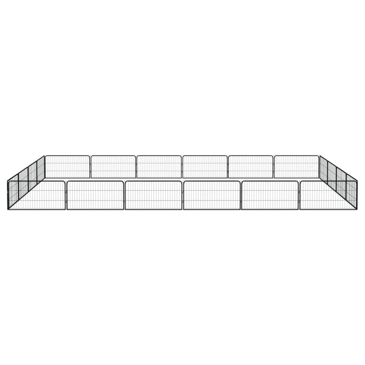 VidaXL Hondenkennel 20 panelen 100x50 cm gepoedercoat staal zwart