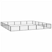 VidaXL Hondenkennel 20 panelen 100x50 cm gepoedercoat staal zwart - afbeelding 3