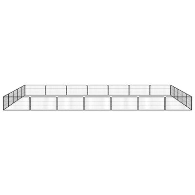 VidaXL Hondenkennel 24 panelen 100x50 cm gepoedercoat staal zwart