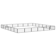 VidaXL Hondenkennel 24 panelen 100x50 cm gepoedercoat staal zwart - afbeelding 3