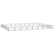 VidaXL Hondenkennel 28 panelen 100x50 cm gepoedercoat staal zwart - afbeelding 1