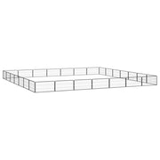 VidaXL Hondenkennel 28 panelen 100x50 cm gepoedercoat staal zwart - afbeelding 3
