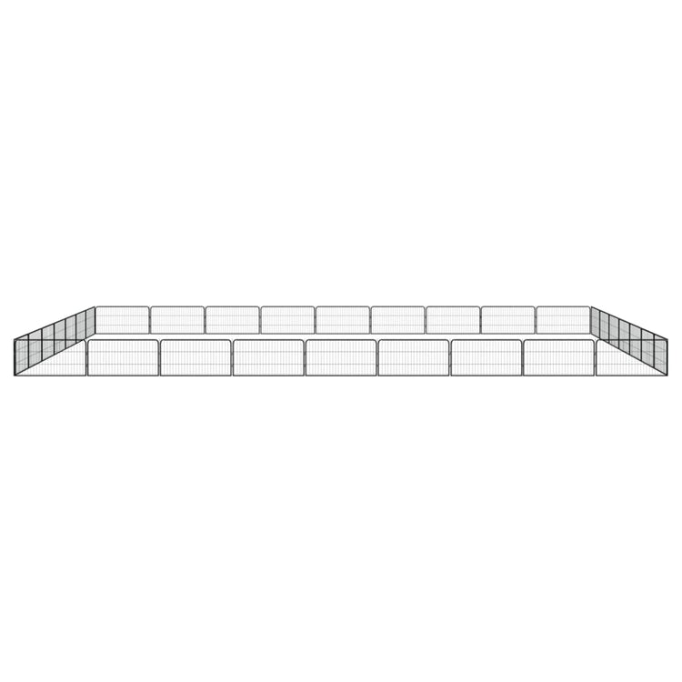 VidaXL Hondenkennel 32 panelen 100x50 cm gepoedercoat staal zwart
