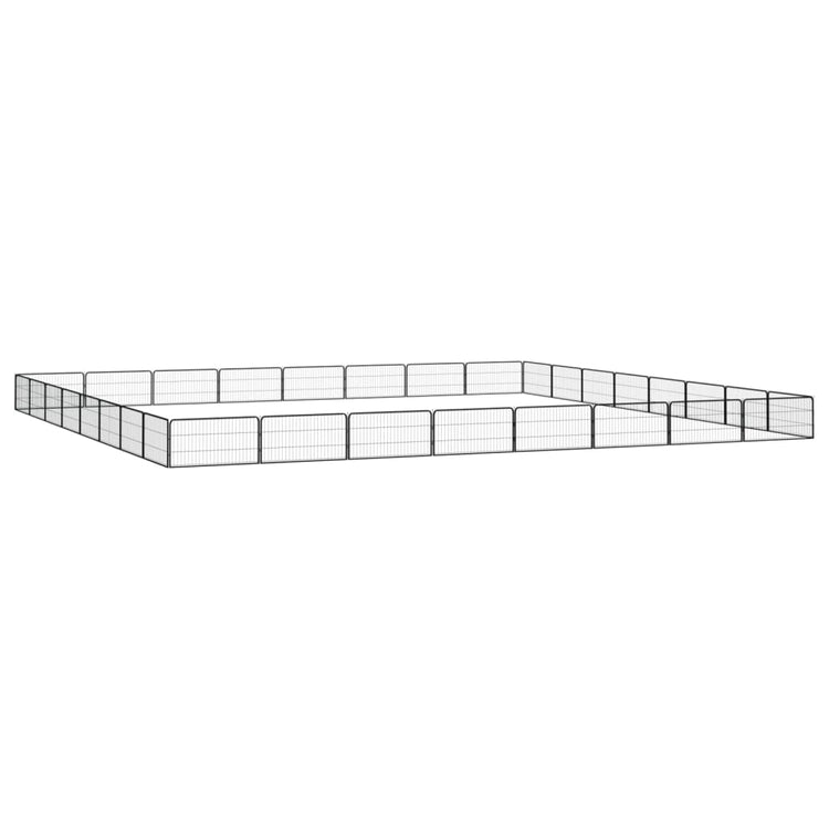 VidaXL Hondenkennel 32 panelen 100x50 cm gepoedercoat staal zwart
