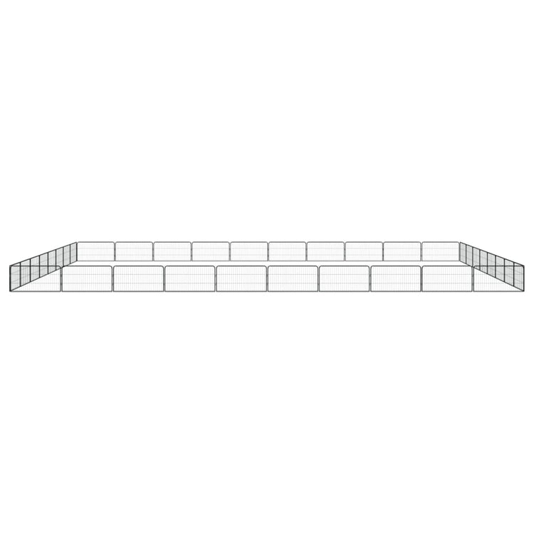 VidaXL Hondenkennel 36 panelen 100x50 cm gepoedercoat staal zwart