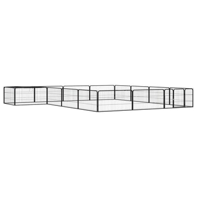 Vidaxl hondenkennel 16 panelen 100x50 cm gepoedercoat staal zwart