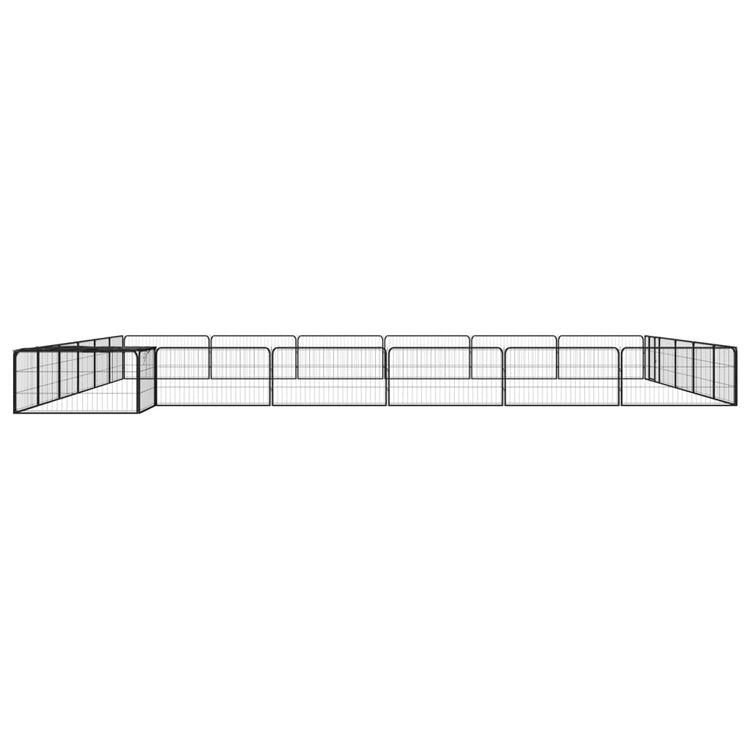 VidaXL Hondenkennel 24 panelen 100x50 cm gepoedercoat staal zwart