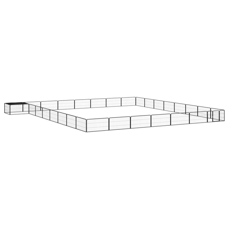 VidaXL Hondenkennel 32 panelen 100x50 cm gepoedercoat staal zwart
