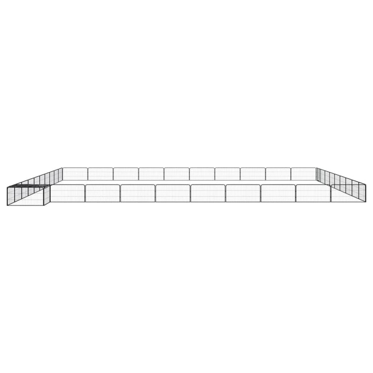 VidaXL Hondenkennel 40 panelen 100x50 cm gepoedercoat staal zwart