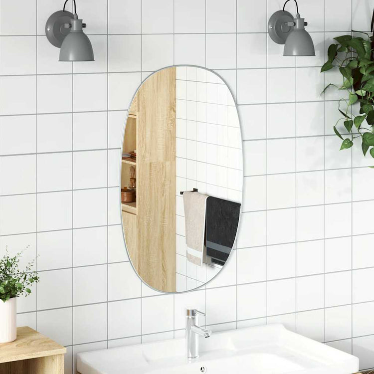 Vidaxl wandspiegel 80x50 cm zilverkleurig