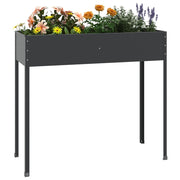 Vidaxl plantenbak 100,5x40,5x90 cm gegalvaniseerd staal antracietkleur - afbeelding 3
