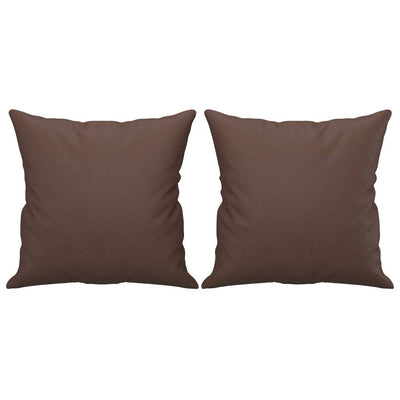 Vidaxl sierkussens 2 st 40x40 cm kunstleer bruin