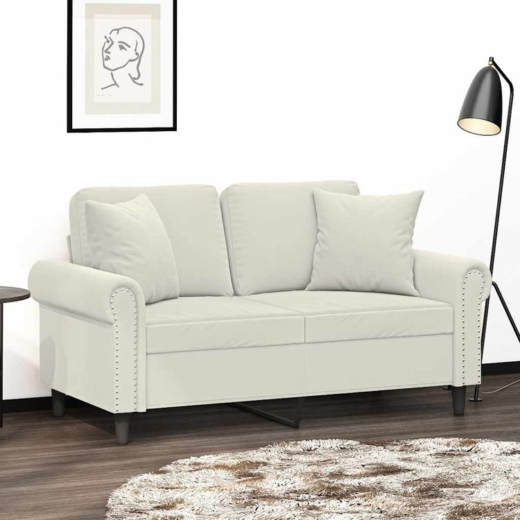 Vidaxl sierkussens 2 st 40x40 cm fluweel crèmekleurig