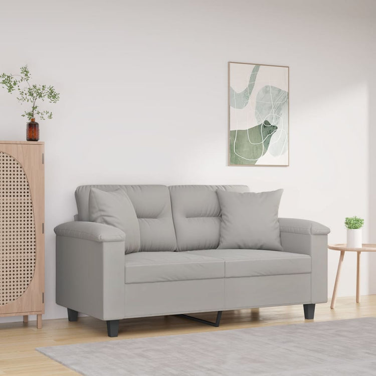 Vidaxl sierkussens 2 st 40x40 cm microvezelstof lichtgrijs