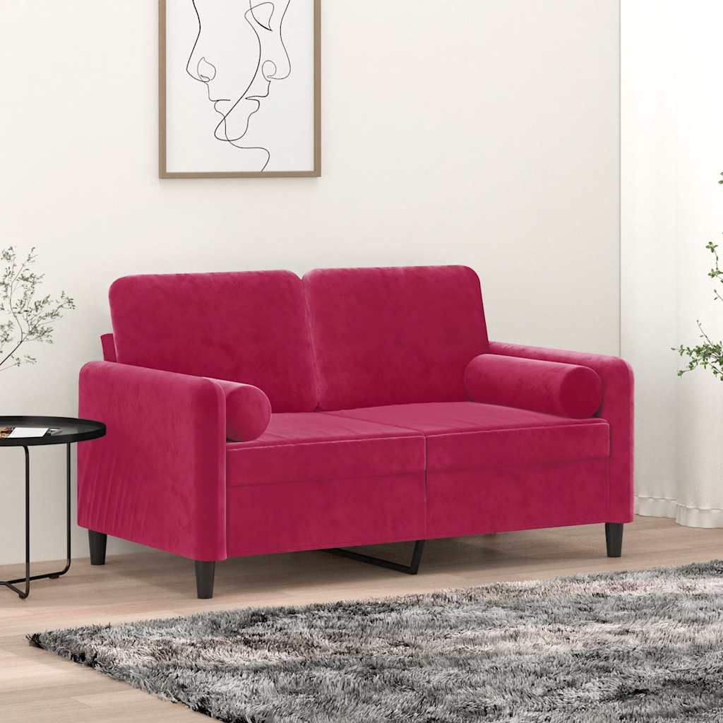Vidaxl sierkussens 2 st 15x50 cm fluweel wijnrood
