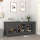 Vidaxl schoenenkast 110x38x45,5 cm massief grenenhout grijs
