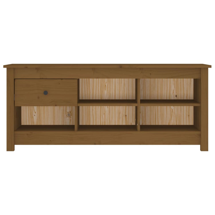 Vidaxl schoenenkast 110x38x45,5 cm massief grenenhout honingbruin