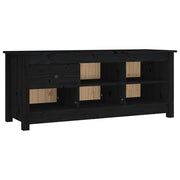 Vidaxl schoenenkast 110x38x45,5 cm massief grenenhout zwart - afbeelding 2