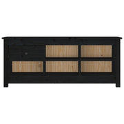 Vidaxl schoenenkast 110x38x45,5 cm massief grenenhout zwart - afbeelding 3