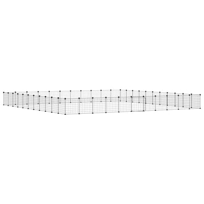Vidaxl huisdierenkooi met deur 44 panelen 35x35 cm staal zwart