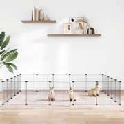 Vidaxl huisdierenkooi met deur 20 panelen 35x35 cm staal zwart - afbeelding 1