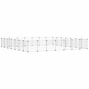 Vidaxl huisdierenkooi met deur 28 panelen 245x245x35 cm staal zwart - afbeelding 2
