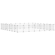 Vidaxl huisdierenkooi met deur 28 panelen 245x245x35 cm staal zwart - afbeelding 3