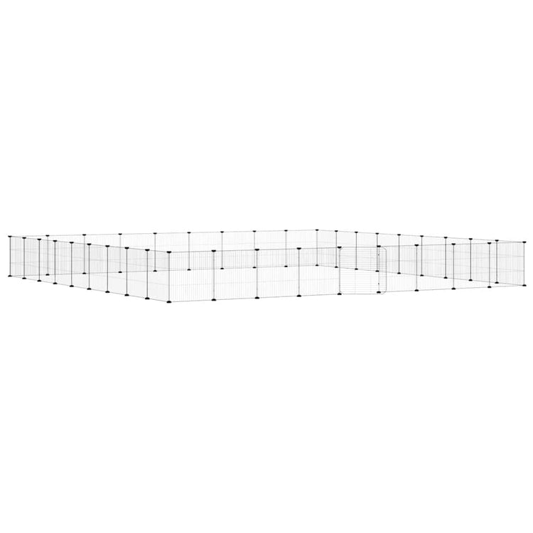 Vidaxl huisdierenkooi met deur 36 panelen 315x315x35 cm staal zwart