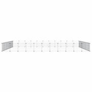 Vidaxl huisdierenkooi met deur 44 panelen 385x385x35 cm staal zwart - afbeelding 3