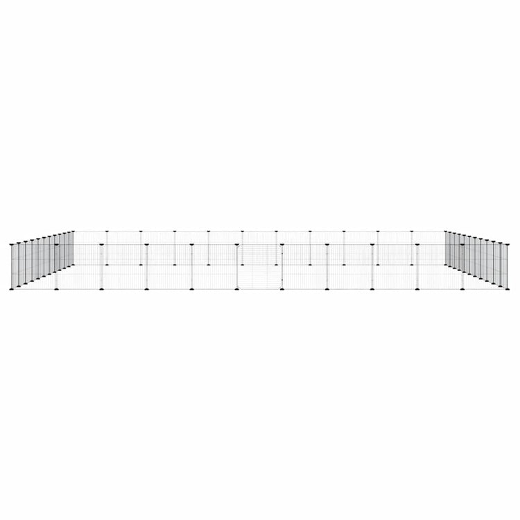 Vidaxl huisdierenkooi met deur 44 panelen 385x385x35 cm staal zwart