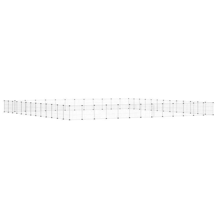 Vidaxl huisdierenkooi met deur 52 panelen 455x455x35 cm staal zwart